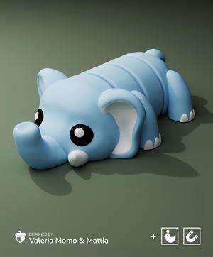 Cute Flexi Pets Elephant (Toy, Keychain & Magnet)