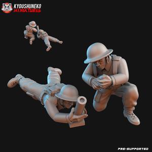 British Light Mortar Team ww2