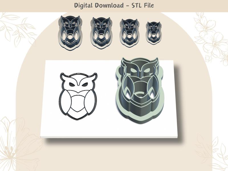 Halloween Owl Clay Cutter for Polymer Clay | Digital STL File | Clay Tools | 4 Sizes Halloween Clay 