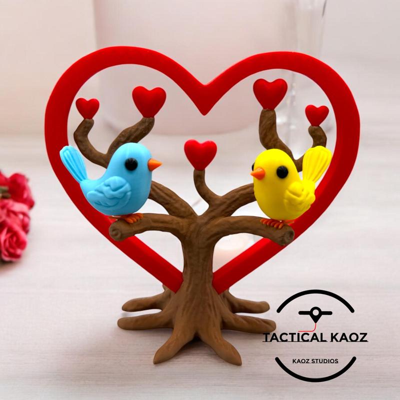 Love Birds Heart Tree - A Valentine's Delight - No AMS