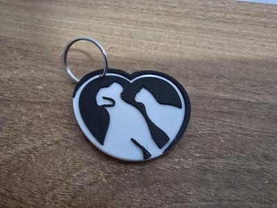 Dog Cat keychain