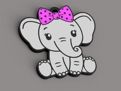 Elephant Girl Keychain