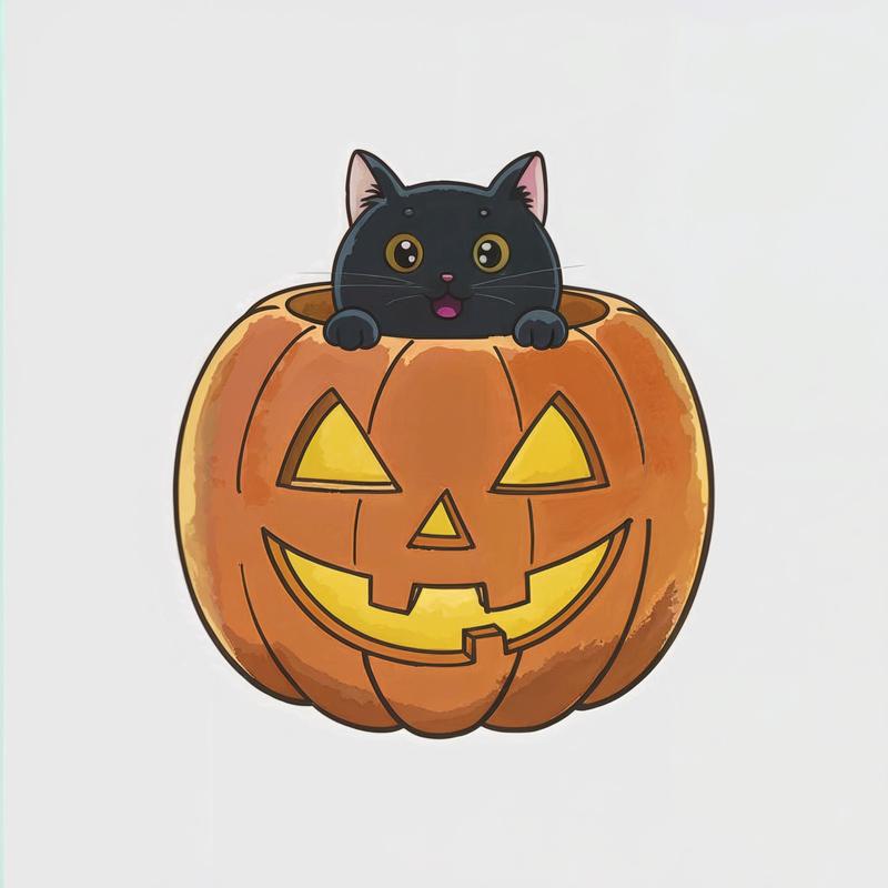 Cat in Pumpkin Halloween Cookie Cutter