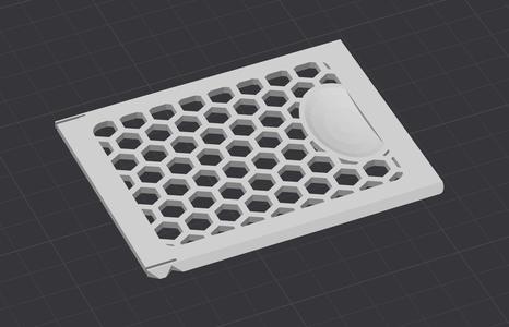 Barrage organizer player box lid with hexagonal holes