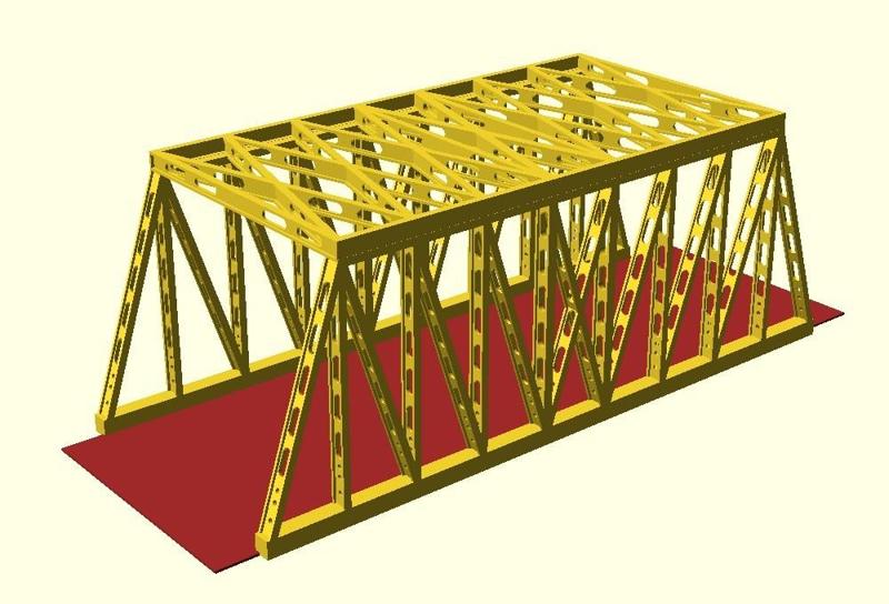 Truss bridge 1 or 2 tracks HO - Pont treillis