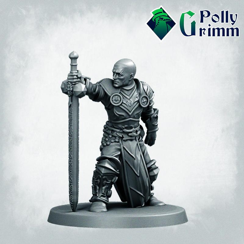 Grimtale. Inquisition set. Holly warrior, paladin.  Tabletop miniature.