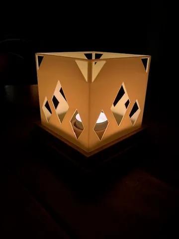 Tea Light Candle Holder with Cover with Diamond Openings   