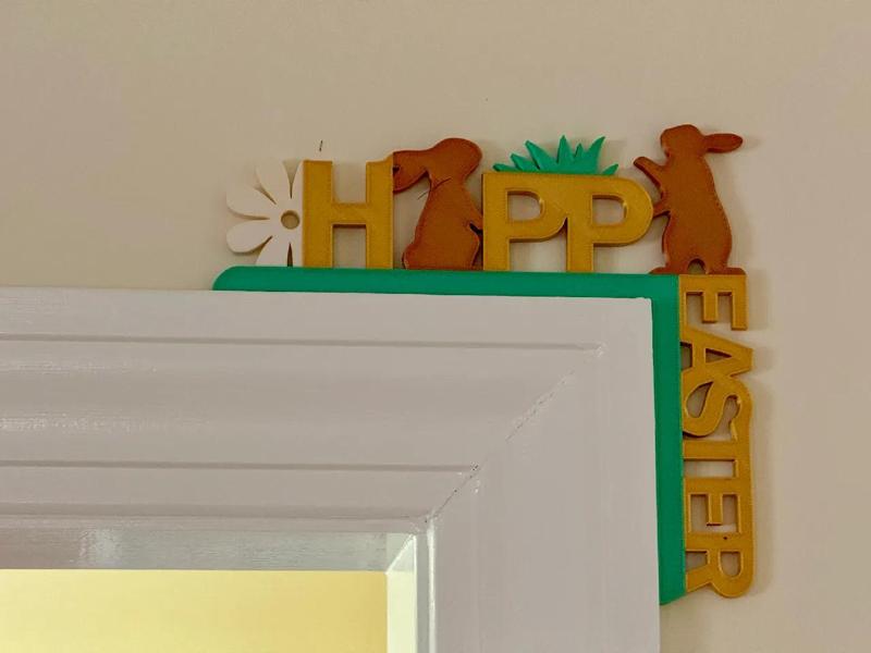 Colored Happy Easter Door Corner Topper/Decoration   