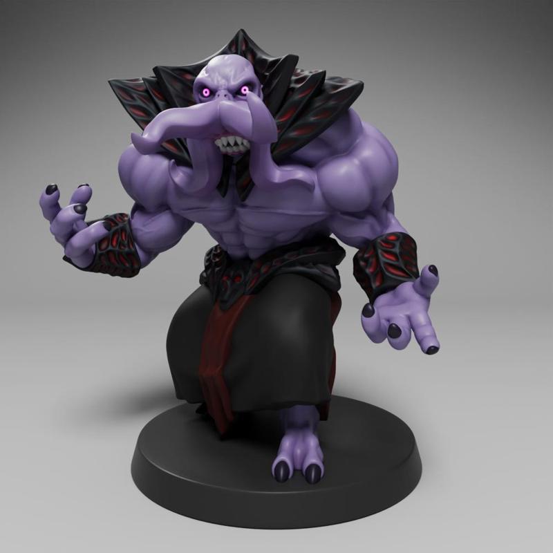 Muscular Mindflayer Roaring