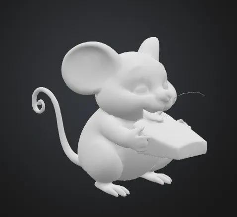 Chonky mouse eating cheese   
