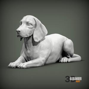 beagle is lying down 3D print model