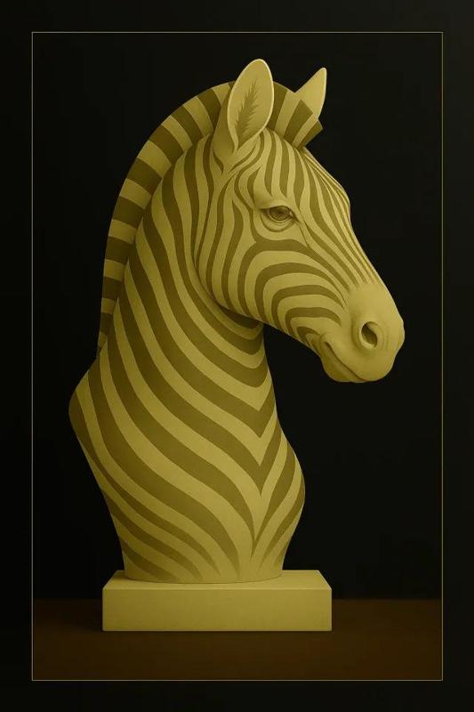 Zebra – Striped Wildlife Sculpture   