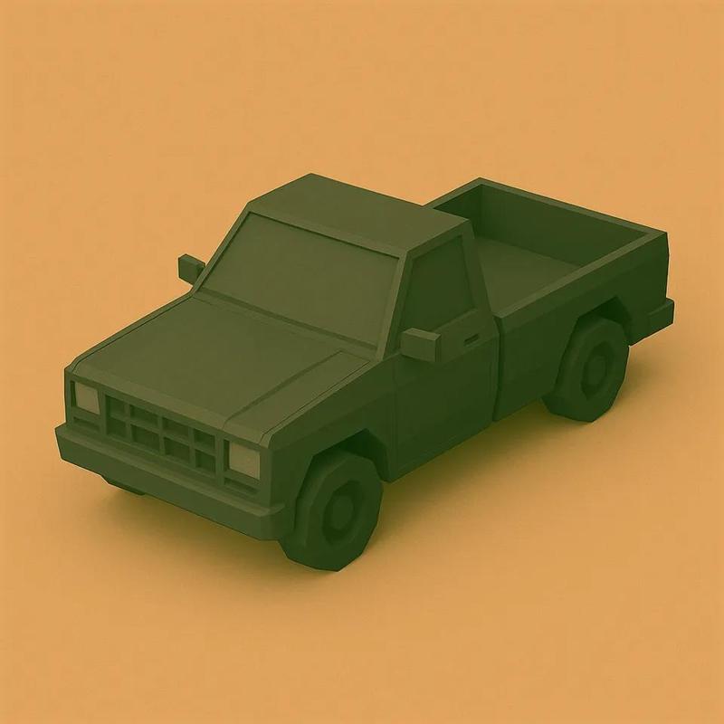 Low Poly Pickup Truck   