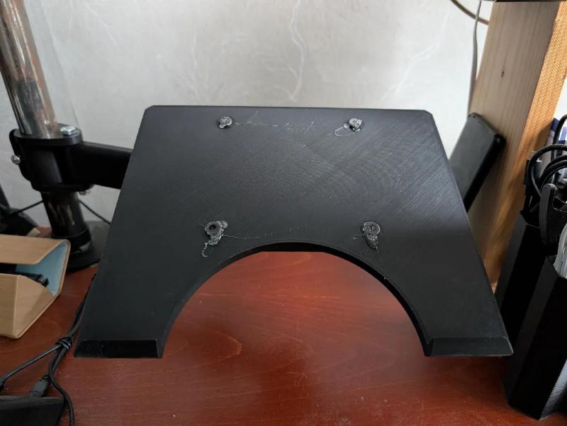 Laptop Monitor Arm Base Plate Mount with easy grab cut out   