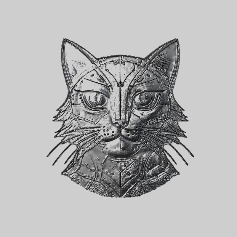 Cat Animal Metal Head