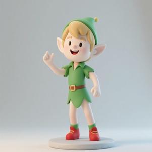 418 Elf - Full-Body Ivory Figurine, character, animal, statue, low poly, creature, sculpture, fantasy, art, wood, base, sword, warrior, wild, dog, dragon, dnd, cat, monster hunter, monster