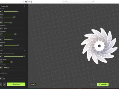 Parametric Fan & Impeller Generator(OpenSCAD v3.2)