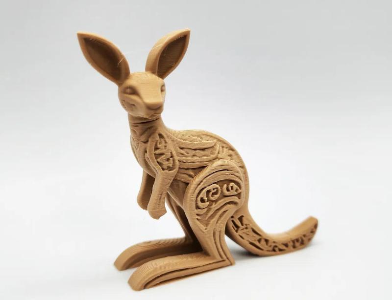 Wood-Carved Kangaroo   