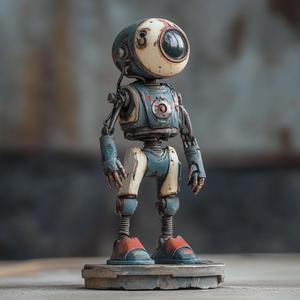 Retro Robot Figurine 3D Model