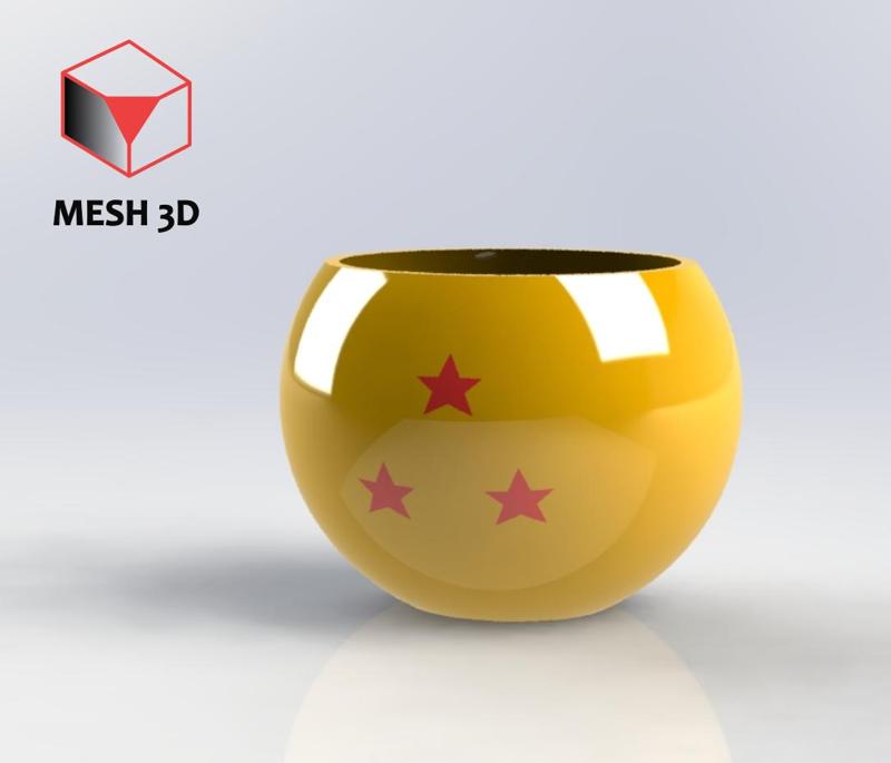 Dragon Ball 3 star sphere planter / Macetero Esfera de 3 estrellas de Dragon Ball