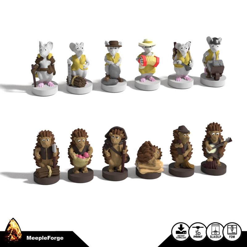 Everdell Upgraded Mice and Hedgehogs (Unofficial)