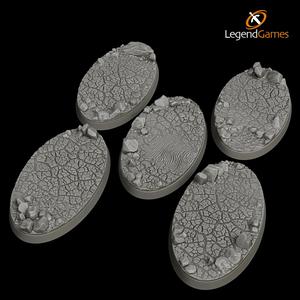 LegendGames 75x42mm oval base, Cracked Earth x5