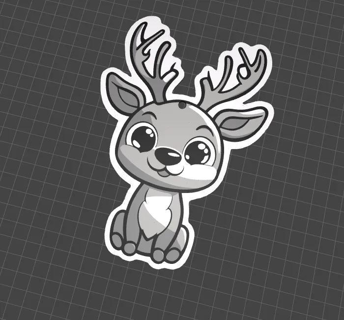 Reindeer III decoration .3mf .stl colors x4   