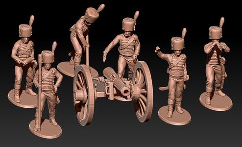 Napoleonic french horse artillery in kolpacks