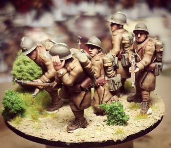 WW2 28mm WW2 french reserver infantry under fire