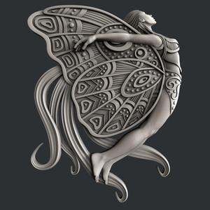woman butterfly