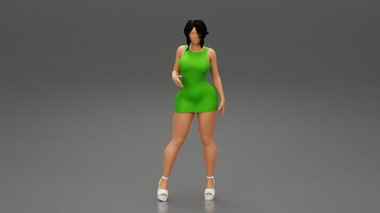 Young sexy woman in mini dress