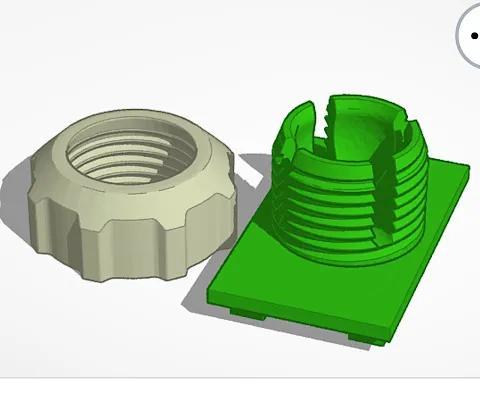 Car Play Mount, 4 point 23mm x 36mm, 17mm socket & nut   