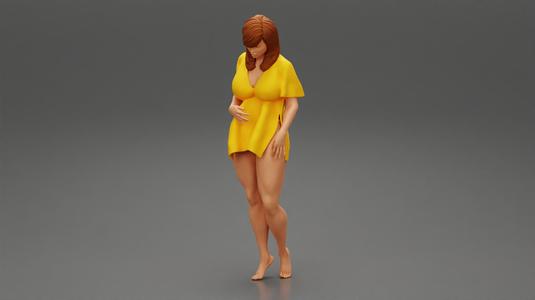 Young Girl In Fashion Pose And Night Dress