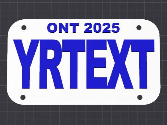 Custom Ontario, Canada Motorcycle License Plate