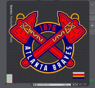 Atlanta Braves Crossed Tomahawks Oversized Necklace Logo   