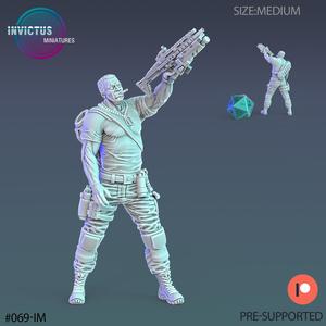 Soldier Squad Leader Shooting / Space Officer / Cyberpunk Warrior / Invasion Army / Trooper Attack / Sci-Fi Encounter