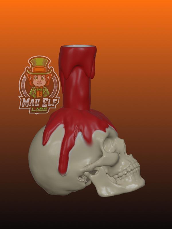 skull melting candle led holder