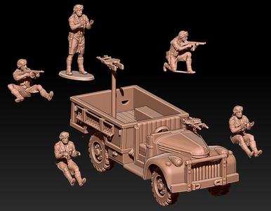 ww2 SAS truck with crew - desert scarfs