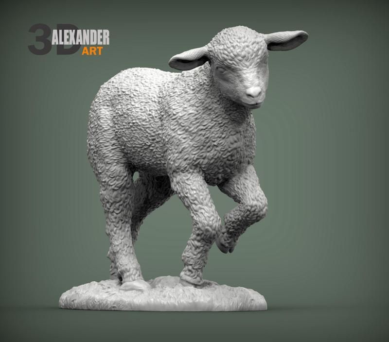 Lamb runs 3D print model
