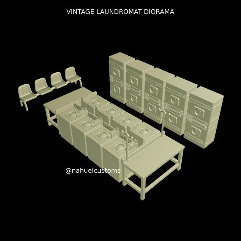 VINTAGE LAUNDROMAT DIORAMA