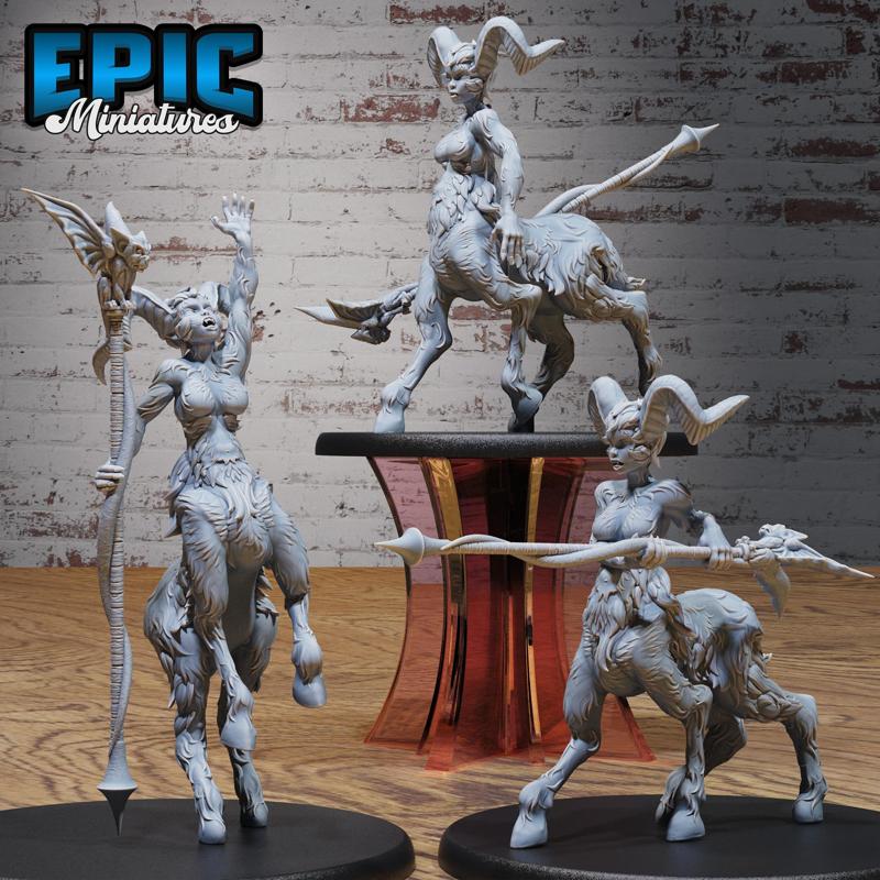 Faun Warlock Set / Centaurides Fey Hybrid / Forest Guardian / Nature Spirit / Horned Humanoid / Female Warrior