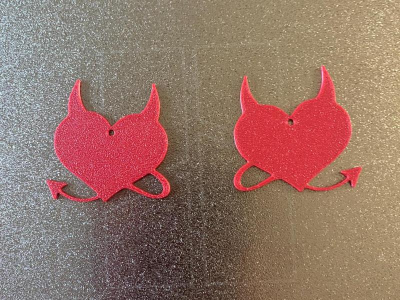 devil heart earrings
