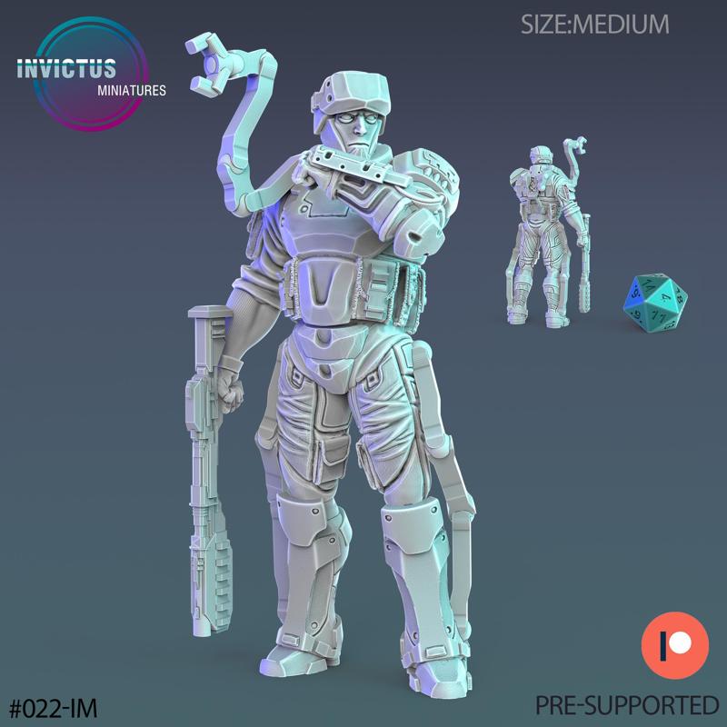 Exoskelet Soldier Transmit / Space Warrior / War Trooper / Cyberpunk Alien / Invasion Army / Steampunk Battle Construct / Sci-Fi Encounter