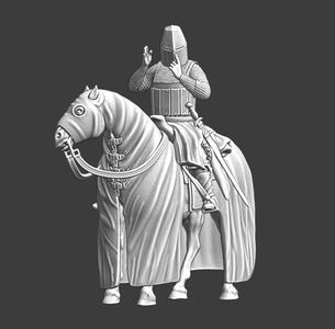 Mounted Knight adjusting helmet