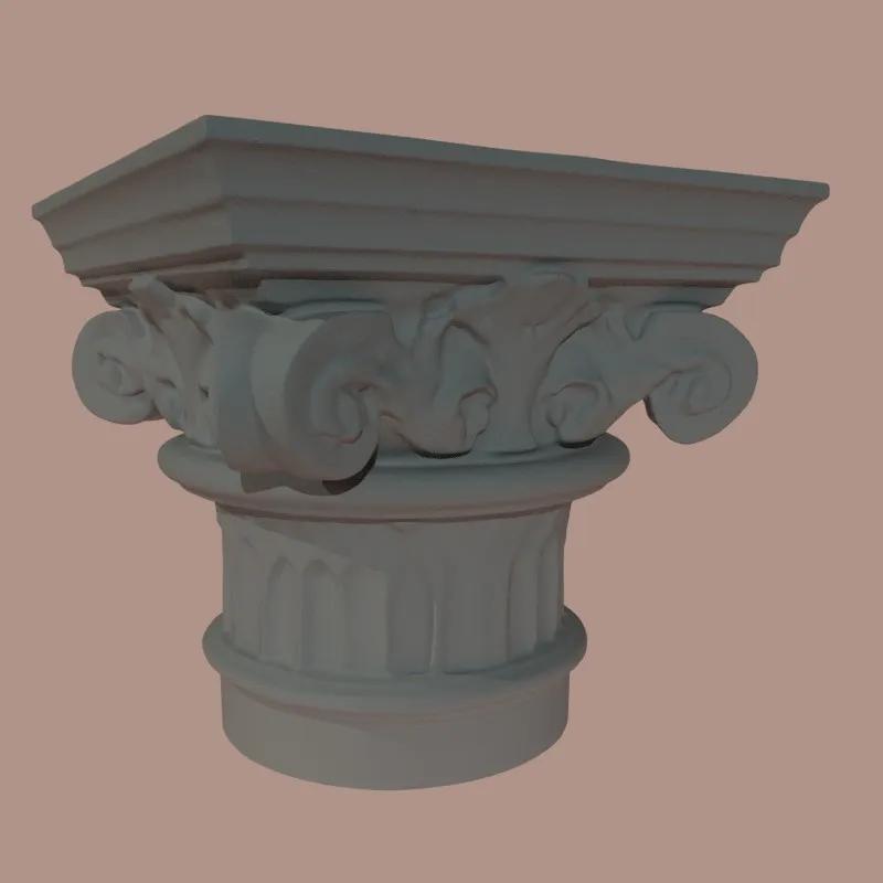 Kapitel Pillar Top Greek Style CNC Milling Woodcarving   