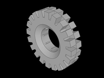 Lego Compatible (3634.dat) Tyre 10/130 x 17 Offset Tread   