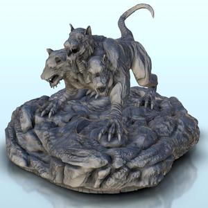 Three-headed Cerberus - Creature Darkness War 15mm 20mm 28mm 32mm