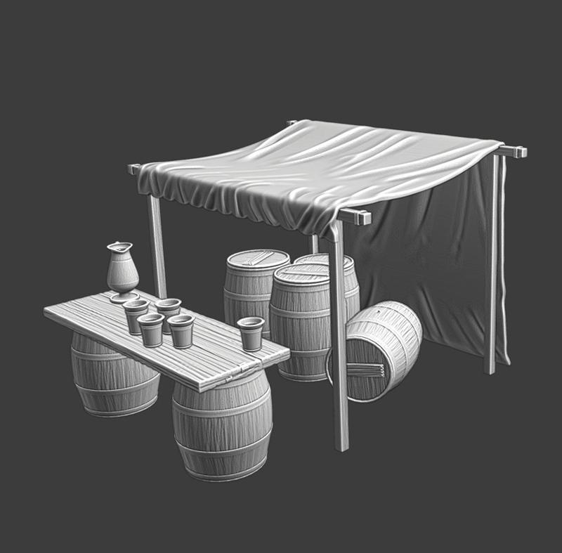 Medieval Market Stall - Beer Bar