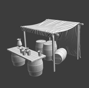 Medieval Market Stall - Beer Bar