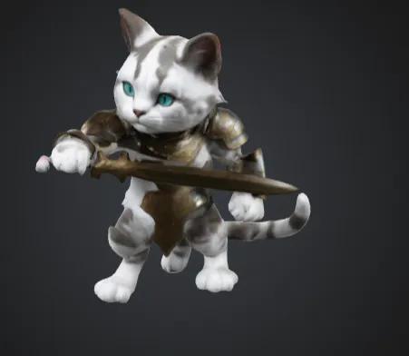 cat holding a sword   